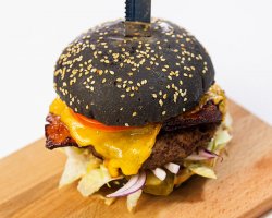 Black metal burger image
